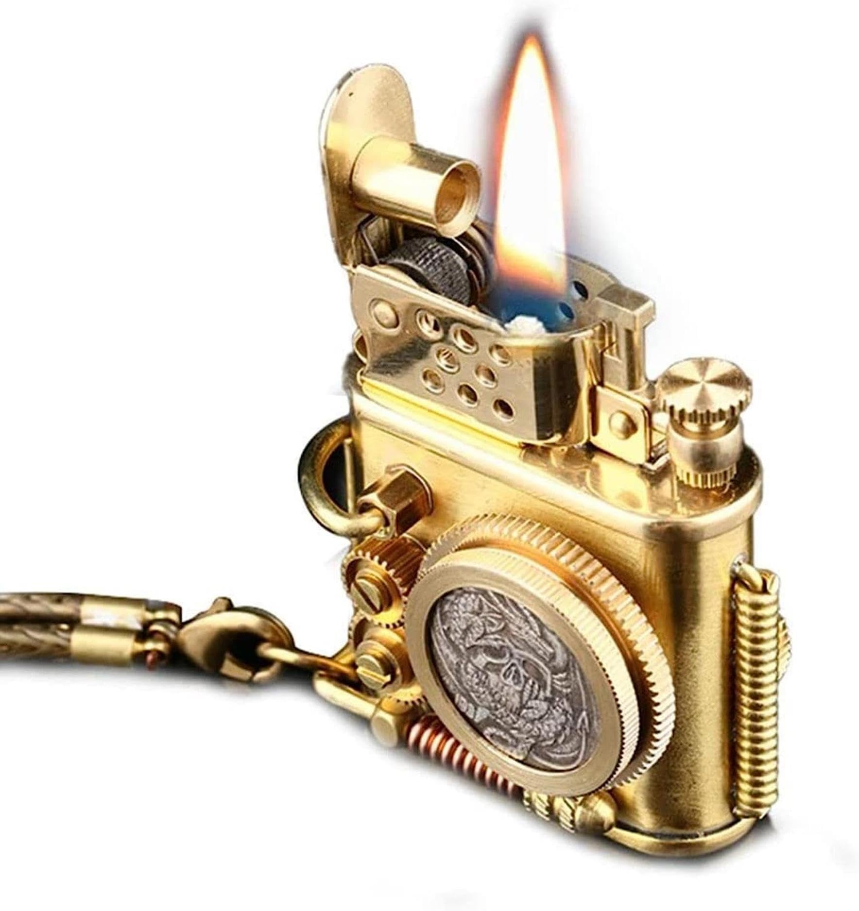 Amazon.co.jp: 砥石点火灯油ライター ギア リンケージ スチームパンク